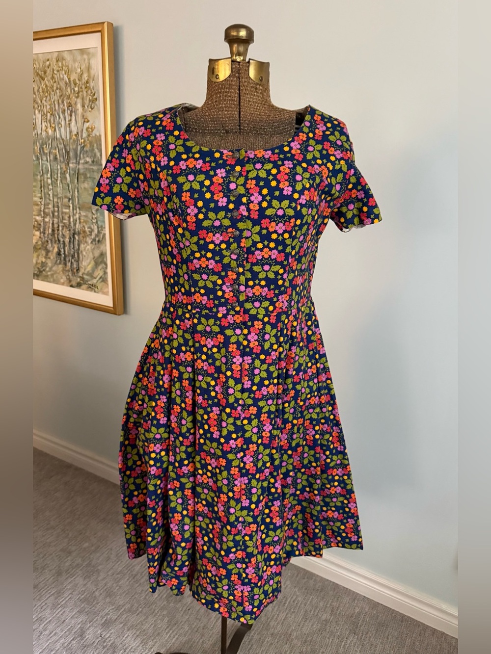 Vintage 1960s/70s Echtes Dirndl aus Oberbayern Floral Bavarian Dress